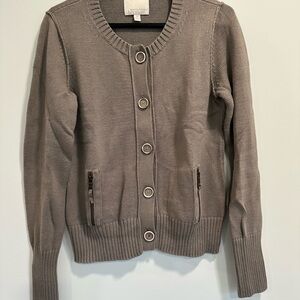 Banana Republic Heritage Button Up Tan Sweater With Pockets